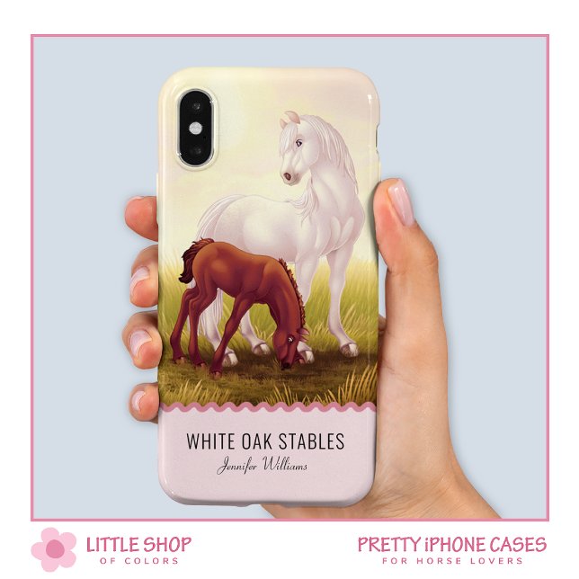 Customisable White Horse and Foal Case-Mate iPhone Case (Creator Uploaded)
