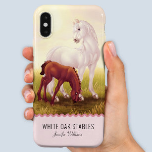 Customisable White Horse and Foal Case-Mate iPhone 14 Case