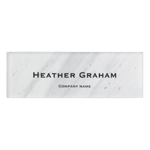 Customisable White Marble  Name Tag