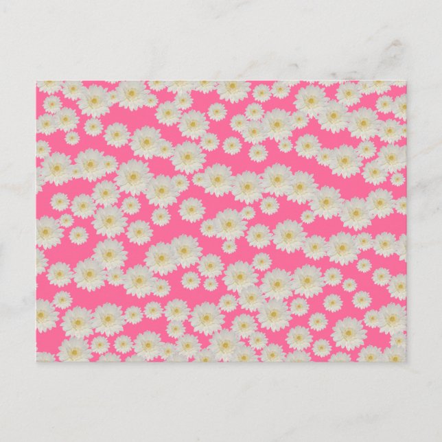 Customisable White Mums Postcard (Front)