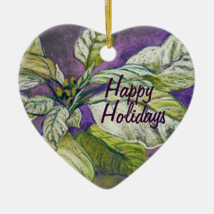 Customisable White Poinsettia Ornament