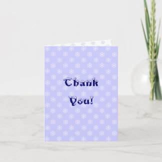 Customisable White Snowflakes Thank You Card