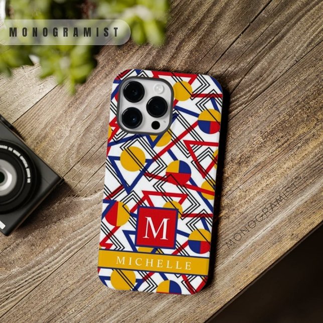 Customisable White Yellow Red Blue Geometric  Case-Mate iPhone Case (Customizable White Yellow Red Blue Geometric Case-Mate iPhone Case)