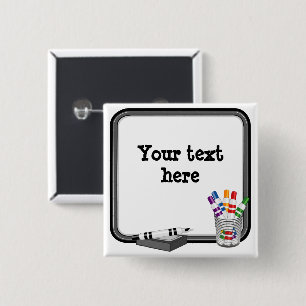 Customisable Whiteboard 15 Cm Square Badge