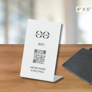 Customisable Wi-Fi Access Display with QR Code Pedestal Sign