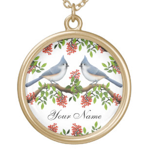 Customisable Wild Tufted Titmouse Necklace