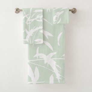 Customisable Willow Silhouette Sea Green Bath Towel Set