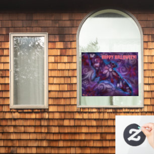 Customisable Window Cling Happy Halloween Bat