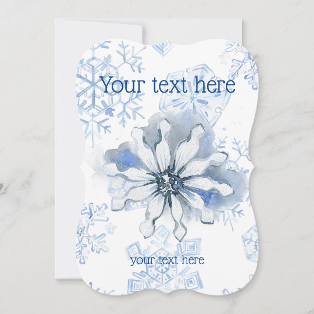 Customisable Winter Blue Invitation (Front)