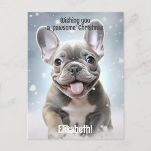 Customisable Winter Paws of Joy Postcard