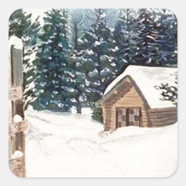 Customisable Winter Scenes Square Sticker (Front)