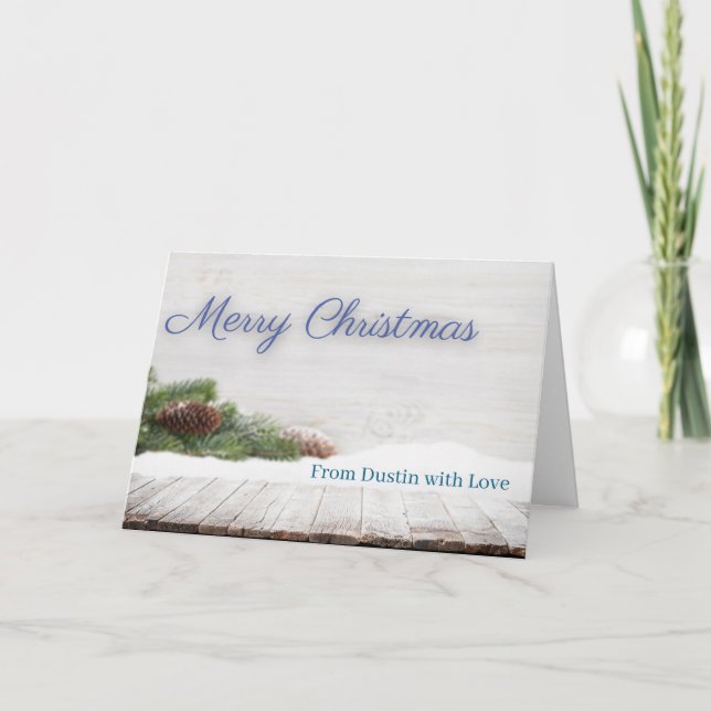 Customisable Winter Snow Christmas Card Holiday (Front)