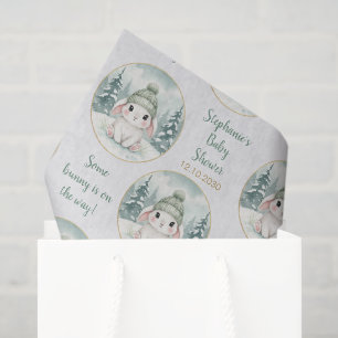 Customisable Winter Woodland Bunny Baby Shower Tissue Paper