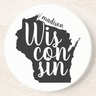 Customisable Wisconsin State and City Coaster