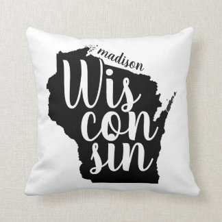 Customisable Wisconsin State and City Cushion