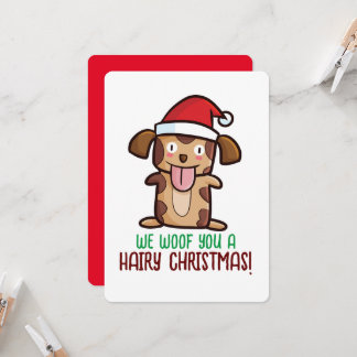 Customisable Wish you Hairy Christmas Invitation