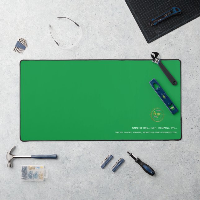 Customisable With Corporate Details Kelly Green Desk Mat (Workstation)