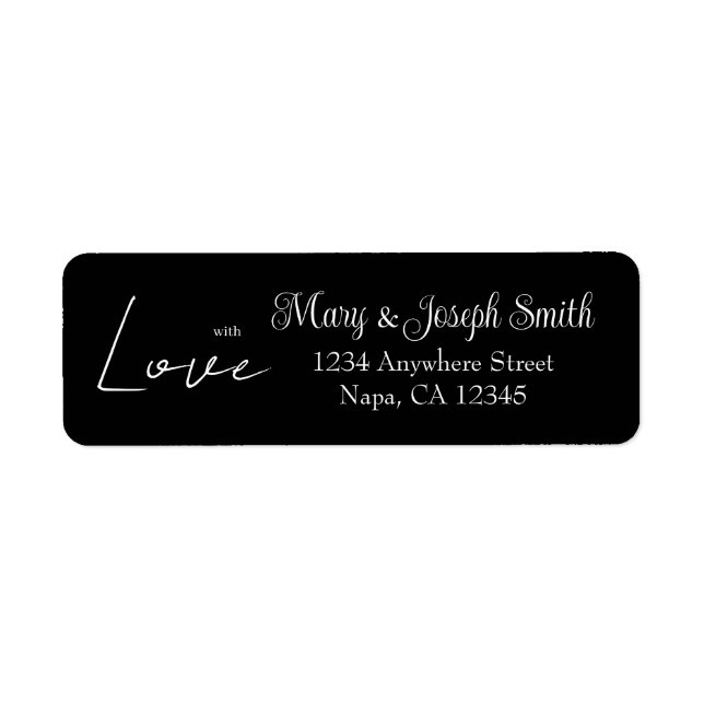 Customisable 'With Love' Wedding Typography Favour (Front)