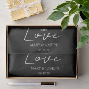 Customisable 'With Love' Wedding Typography Favour Tissue Paper