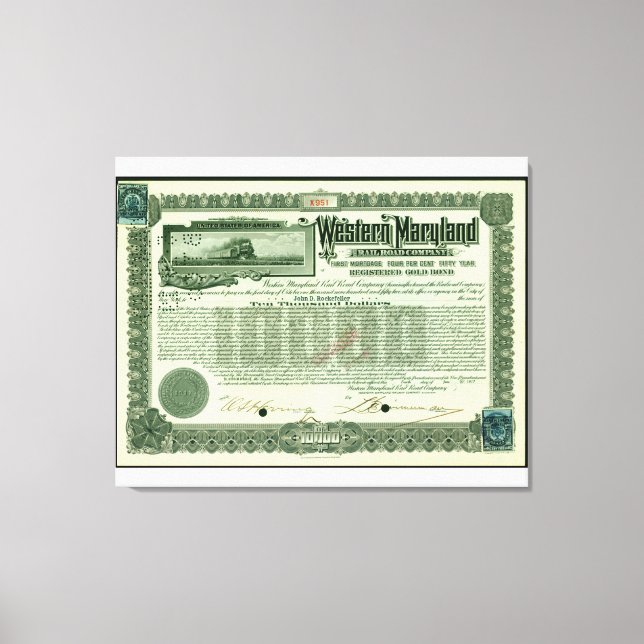 Customisable WM Railroad Gold Bond Reproduction Canvas Print (Front)