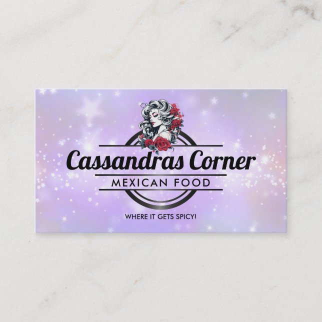 Customisable Woman logo business cards (Front)