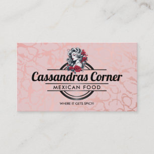 Customisable Woman logo pink business cards