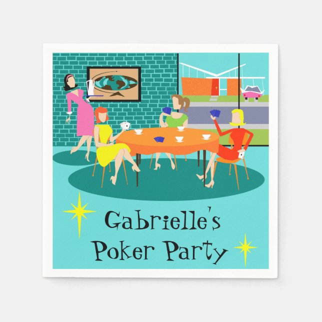 Customisable Women's Card Game Disposable Napkins (Front)