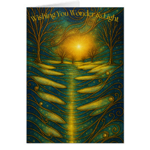 Customisable Wonder & Light Secular Holiday Card