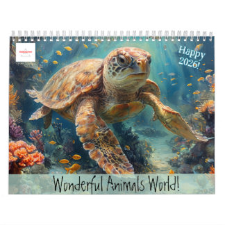 Customisable Wonderful Animals World Calendar 2026