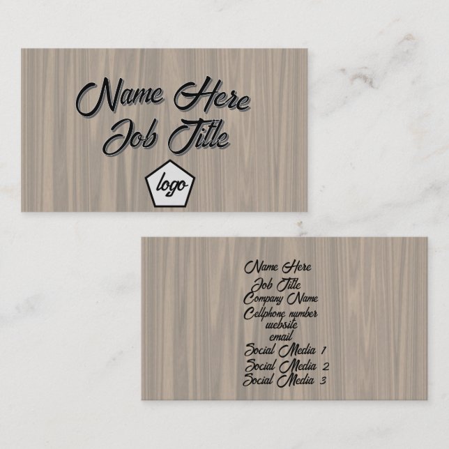 Customisable Wood Background  Business Card (Front/Back)