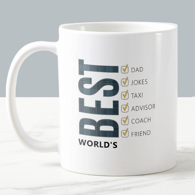 Customisable Worlds Best Dad Checklist Coffee Mug (Creator Uploaded)