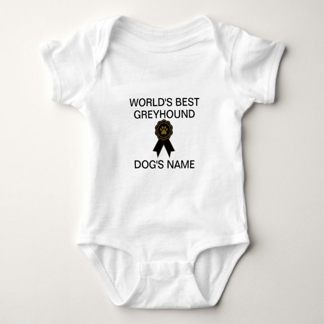 Customisable World's Best Greyhound Design  Baby Bodysuit (Front)