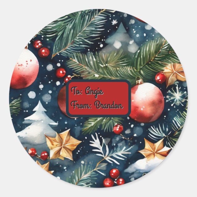 Customisable Wrapping Paper Design Classic Round Sticker (Front)