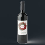 Customisable Wreath Holiday Wine Labels<br><div class="desc">Customisable Wreath Holiday Wine Labels created by Colourful Designs Inc.</div>