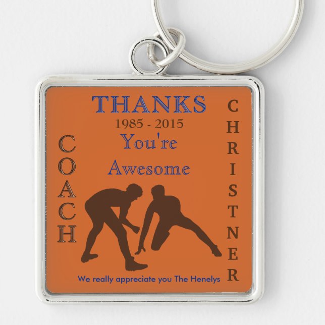 Customisable Wrestling Coach Keychains (Front)