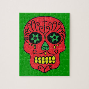 Customisable Xmas Sugar Skull Jigsaw Puzzle
