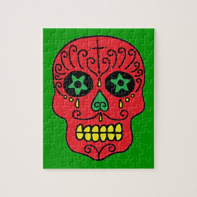 Customisable Xmas Sugar Skull Jigsaw Puzzle (Vertical)