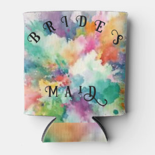 Customisable year for a Colourful bridesmaid coozy Can Cooler