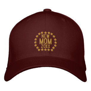 Customisable YEAR for New Mum Stars Embroidery Embroidered Hat