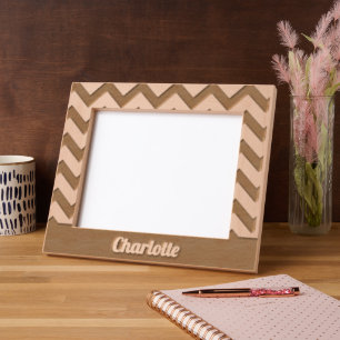 Customisable yellow and black chevron pattern etched frames