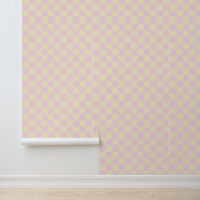 Customisable Yellow and Pink Geometric Decor Wallpaper (Application)
