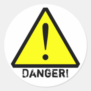 Customisable Yellow& Black Warning Symbol Sticker