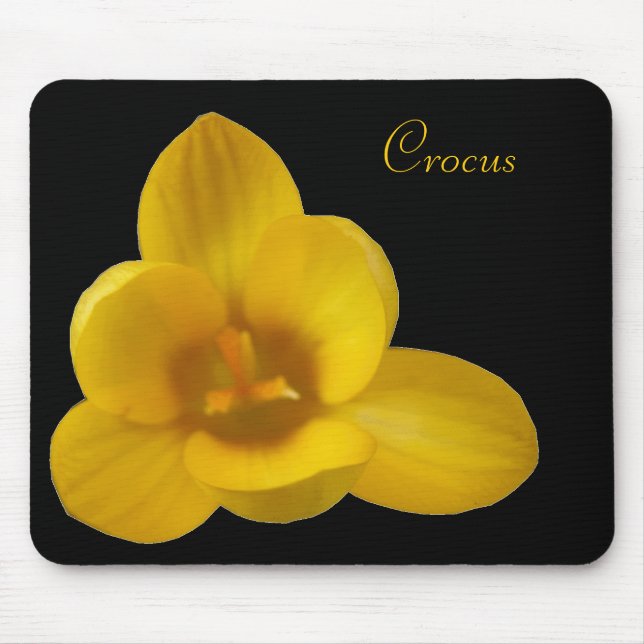 Customisable Yellow Crocus Mousepad (Front)