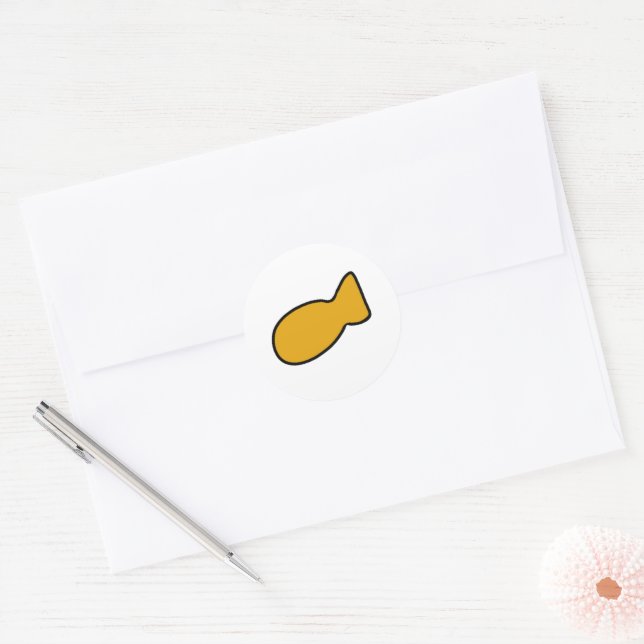 Customisable Yellow Fish Sticker (Envelope)