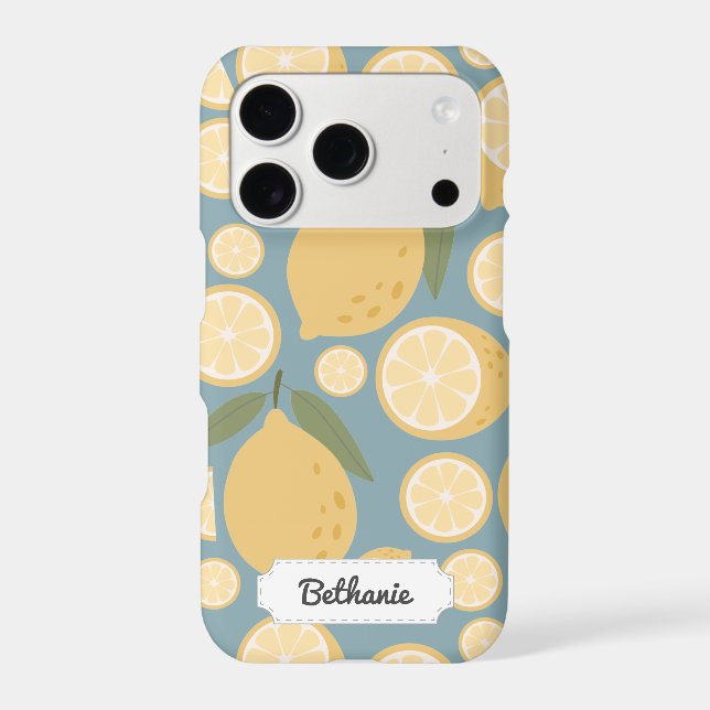 Customisable Yellow Lemon Seamless Pattern (Back)