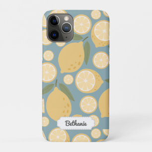 Customisable Yellow Lemon Seamless Pattern iPhone 11 Pro Case