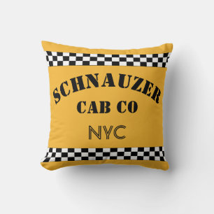 Customisable Yellow NYC Chequered Taxi Cab Cushion