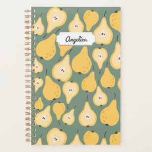 Customisable Yellow Pear Seamless Pattern Planner