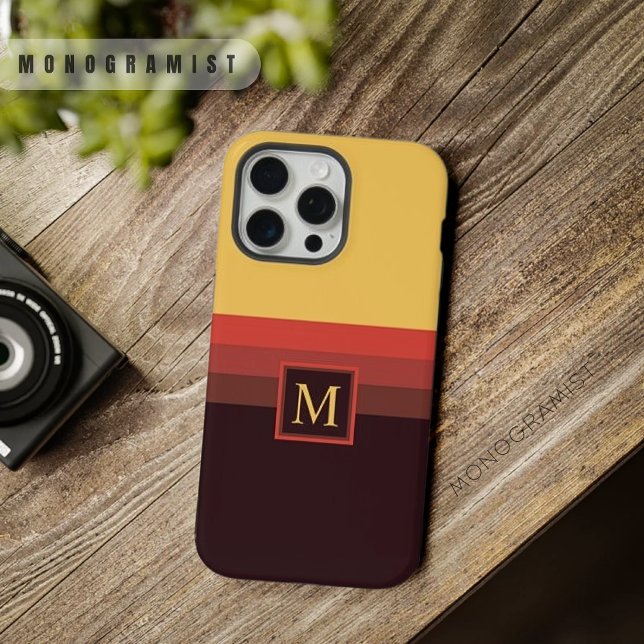 Customisable Yellow Red Maroon Black Colour Block iPhone Case (Customizable Yellow Red Maroon Black Color Block iPhone Case)