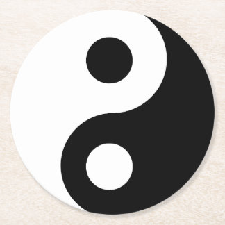 Customisable Yin Yang Symbol Round Paper Coaster